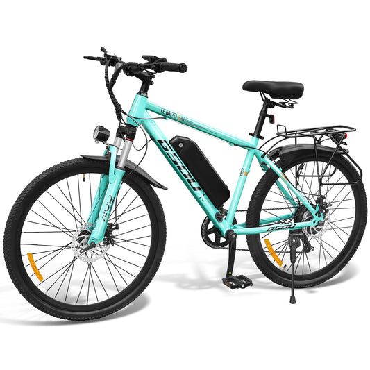 GSOU 26" Electric Mountain Bike UK | eBike Conquer Traffic & Hills | 250W Brushless Motor | 36V-8Ah Battery Range 30-50 Mile | Smart LCD | 7-Speed Gears | Dual Disc Brakes | Lockable Suspension | UK Road Legal EAPC